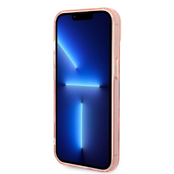 iTok webáruház - Guess Guess GUHMP14SHTCMP iPhone 14 6,1 hüvelykes rózsaszín kemény tok MagSafe 5 Guess GUHMP14SHTCMP iPhone 14 6.1" pink/pink hard case Gold Outline Translucent MagSafe