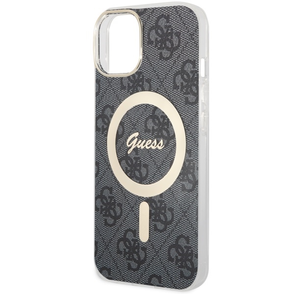 iTok webáruház - Guess Guess 4G MagSafe tok iPhone 14 készülékhez (fekete) 5 Guess 4G MagSafe case for iPhone 14 (fekete)