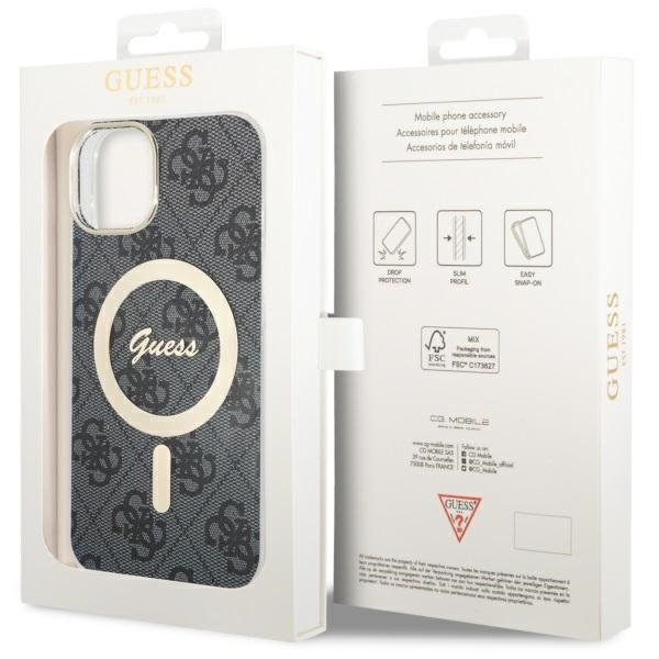 iTok webáruház - Guess Guess 4G MagSafe tok iPhone 14 készülékhez (fekete) 7 Guess 4G MagSafe case for iPhone 14 (fekete)