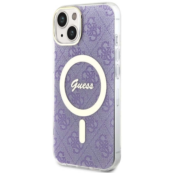 iTok webáruház - Guess Guess 4G MagSafe tok iPhone 14 készülékhez (lila) 2 Guess 4G MagSafe case for iPhone 14 (lila)