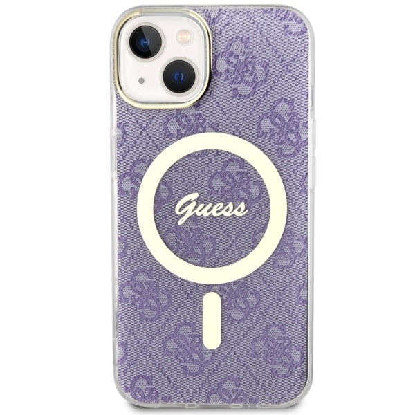 iTok webáruház - Guess Guess 4G MagSafe tok iPhone 14 készülékhez (lila) 3 Guess 4G MagSafe case for iPhone 14 (lila)