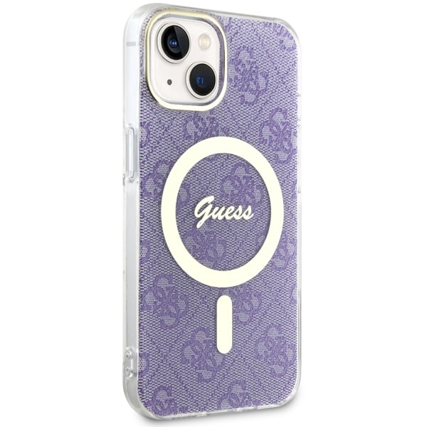 iTok webáruház - Guess Guess 4G MagSafe tok iPhone 14 készülékhez (lila) 4 Guess 4G MagSafe case for iPhone 14 (lila)