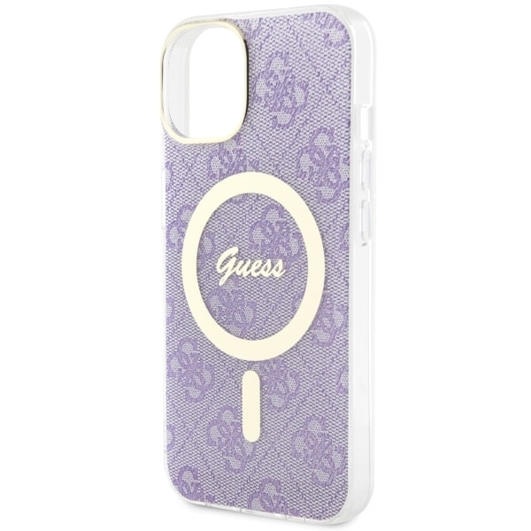 iTok webáruház - Guess Guess 4G MagSafe tok iPhone 14 készülékhez (lila) 6 Guess 4G MagSafe case for iPhone 14 (lila)