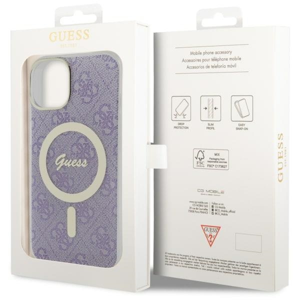iTok webáruház - Guess Guess 4G MagSafe tok iPhone 14 készülékhez (lila) 8 Guess 4G MagSafe case for iPhone 14 (lila)