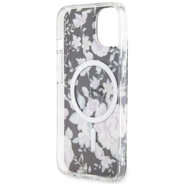 iTok webáruház - Guess Guess Flower MagSafe tok iPhone 14 készülékhez (fekete) 7 Guess Flower MagSafe case for iPhone 14 (fekete)