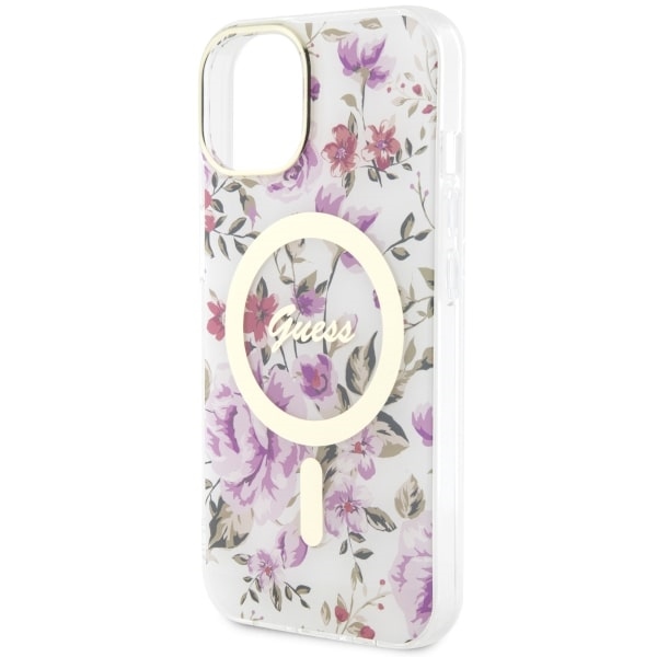 iTok webáruház - Guess Guess Flower MagSafe tok iPhone 14-hez (átlátszó) 6 Guess Flower MagSafe case for iPhone 14 (átlátszó)