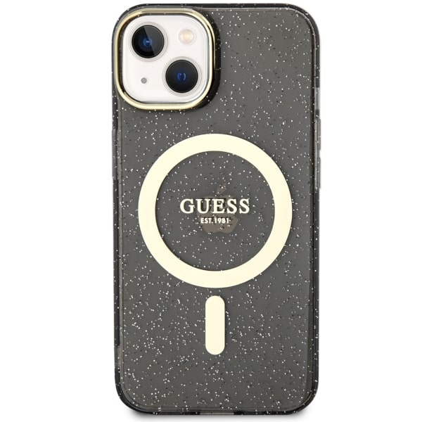 iTok webáruház - Guess Guess Glitter Gold MagSafe tok iPhone 14 készülékhez (fekete) 3 Guess Glitter Gold MagSafe case for iPhone 14 (fekete)