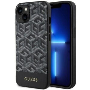 Guess GUHMP14SHGCFSEK G Cube Stripes MagSafe tok iPhone 14 készülékhez – fekete