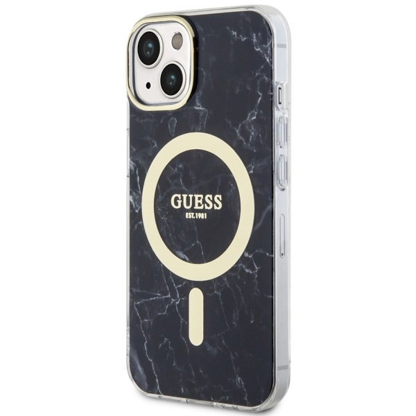 iTok webáruház - Guess Guess GUHMP14SPCUMAK iPhone 14 6,1" fekete Marble MagSafe tok 2 Guess GUHMP14SPCUMAK iPhone 14 6.1" black/black hardcase Marble MagSafe