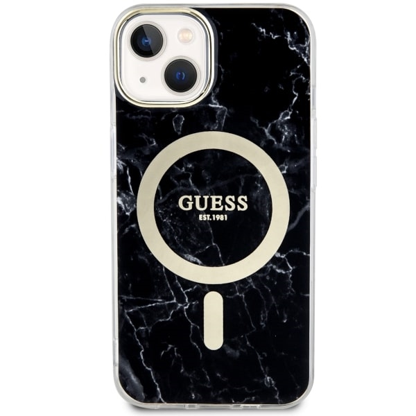 iTok webáruház - Guess Guess GUHMP14SPCUMAK iPhone 14 6,1" fekete Marble MagSafe tok 3 Guess GUHMP14SPCUMAK iPhone 14 6.1" black/black hardcase Marble MagSafe