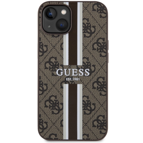 iTok webáruház - Guess Guess GUHMP14SP4RPSW iPhone 14 6.1" barna keménytok – 4G Printed Stripes MagSafe 3 Guess GUHMP14SP4RPSW iPhone 14 6.1" brown/brown hardcase 4G Printed Stripes MagSafe