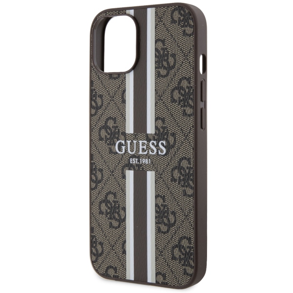 iTok webáruház - Guess Guess GUHMP14SP4RPSW iPhone 14 6.1" barna keménytok – 4G Printed Stripes MagSafe 6 Guess GUHMP14SP4RPSW iPhone 14 6.1" brown/brown hardcase 4G Printed Stripes MagSafe
