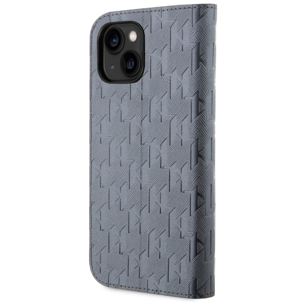 iTok webáruház - Karl Lagerfeld Karl Lagerfeld KLBKP14SSAKLHPG könyvtok iPhone 14 6,1 hüvelykhez, Saffiano Monogram, ezüst 2 Karl Lagerfeld KLBKP14SSAKLHPG iPhone 14 6.1" bookcase silver/silver Saffiano Monogram