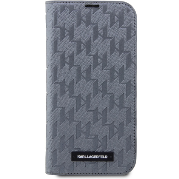 iTok webáruház - Karl Lagerfeld Karl Lagerfeld KLBKP14SSAKLHPG könyvtok iPhone 14 6,1 hüvelykhez, Saffiano Monogram, ezüst 3 Karl Lagerfeld KLBKP14SSAKLHPG iPhone 14 6.1" bookcase silver/silver Saffiano Monogram