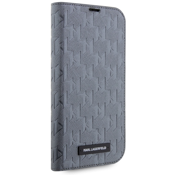iTok webáruház - Karl Lagerfeld Karl Lagerfeld KLBKP14SSAKLHPG könyvtok iPhone 14 6,1 hüvelykhez, Saffiano Monogram, ezüst 5 Karl Lagerfeld KLBKP14SSAKLHPG iPhone 14 6.1" bookcase silver/silver Saffiano Monogram