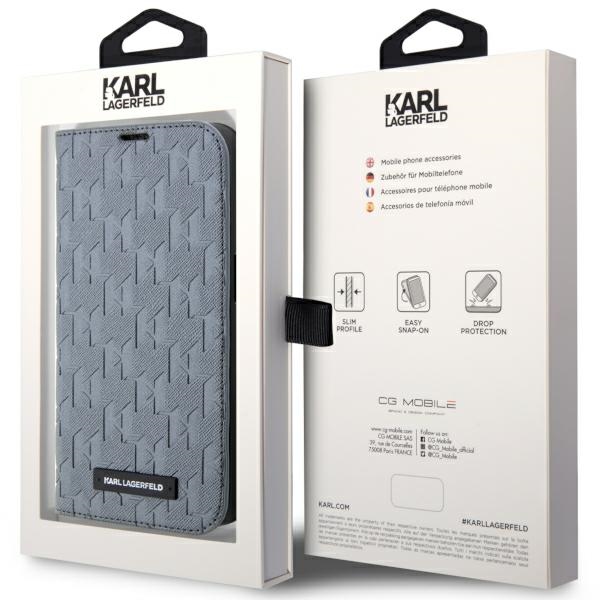 iTok webáruház - Karl Lagerfeld Karl Lagerfeld KLBKP14SSAKLHPG könyvtok iPhone 14 6,1 hüvelykhez, Saffiano Monogram, ezüst 7 Karl Lagerfeld KLBKP14SSAKLHPG iPhone 14 6.1" bookcase silver/silver Saffiano Monogram