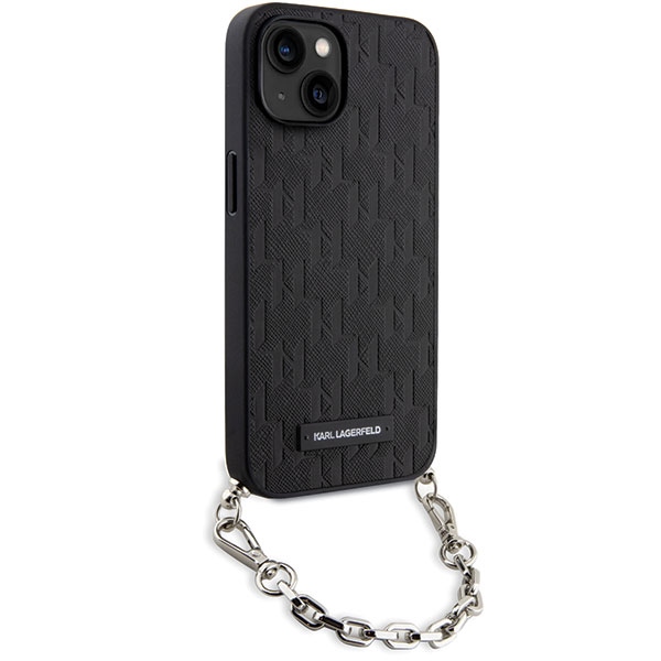 iTok webáruház - Karl Lagerfeld Karl Lagerfeld KLHCP14SSACKLHPK Saffiano Monogram Chain iPhone 14 6,1 hüvelykes tok – fekete 3 Karl Lagerfeld KLHCP14SSACKLHPK iPhone 14 6.1" black/black hardcase Saffiano Monogram Chain