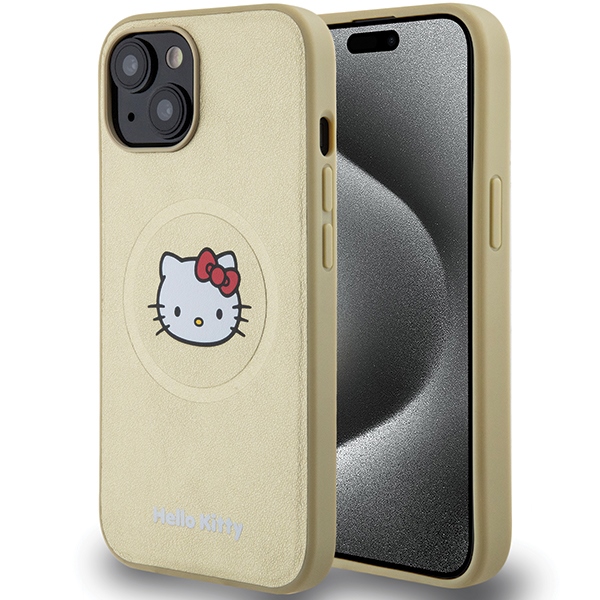 iTok webáruház - Hello Kitty Hello Kitty Leather Kitty Head MagSafe tok iPhone 14 készülékhez (arany) 1 Hello Kitty Leather Kitty Head MagSafe case for iPhone 14 (arany)