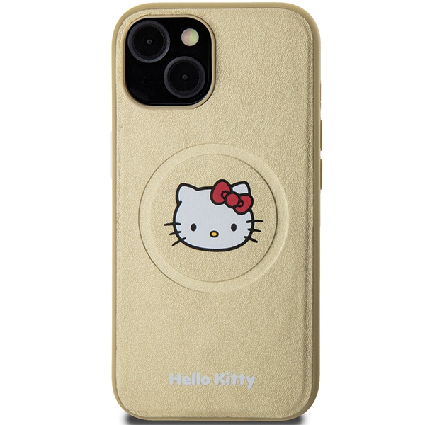 iTok webáruház - Hello Kitty Hello Kitty Leather Kitty Head MagSafe tok iPhone 14 készülékhez (arany) 3 Hello Kitty Leather Kitty Head MagSafe case for iPhone 14 (arany)