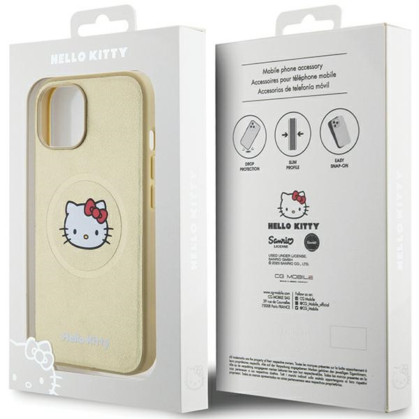 iTok webáruház - Hello Kitty Hello Kitty Leather Kitty Head MagSafe tok iPhone 14 készülékhez (arany) 8 Hello Kitty Leather Kitty Head MagSafe case for iPhone 14 (arany)