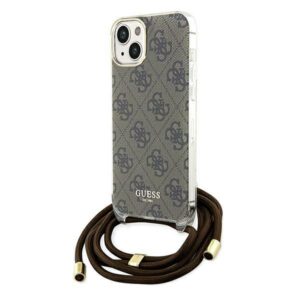 Guess Crossbody Cord 4G Print tok iPhone 15 / 14 / 13 készülékhez (barna)