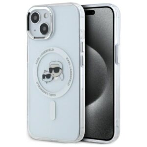 Karl Lagerfeld IML Metal Karl&Choupette Head MagSafe iPhone 14 tok (fehér)