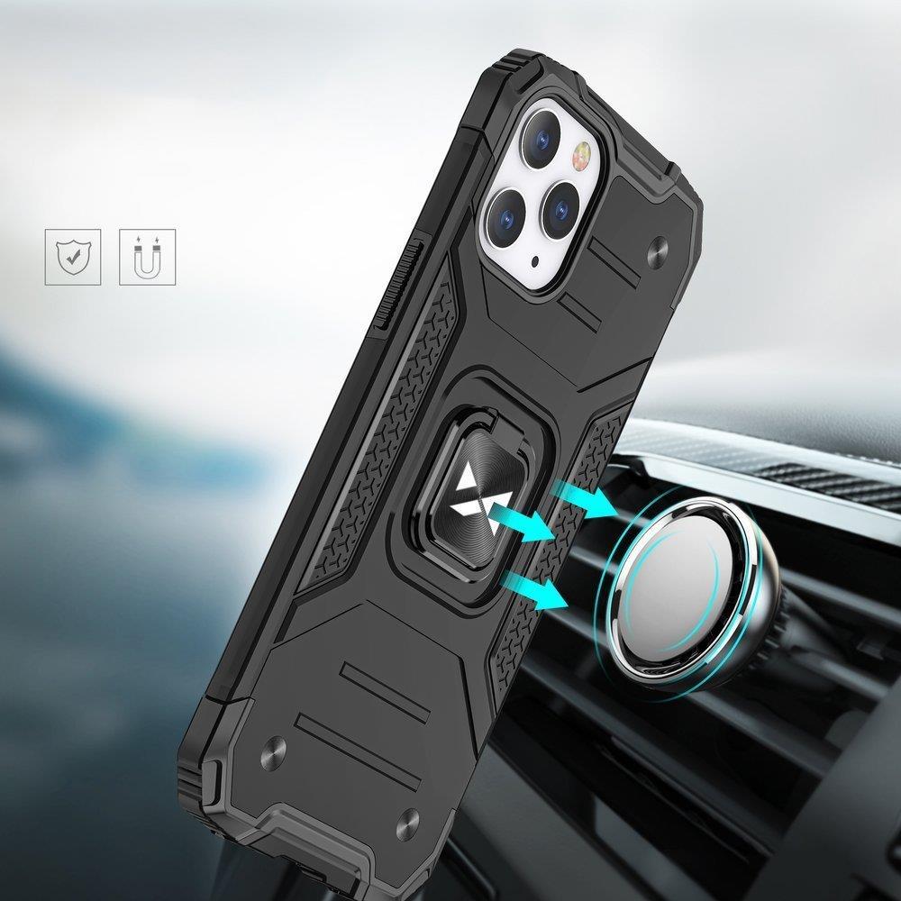 iTok webáruház - Wozinsky Wozinsky Ring Armor tok iPhone 14 Pro Max készülékhez – ezüst 6 Wozinsky Ring Armor case for iPhone 14 Pro Max armored cover magnetic holder ring silver