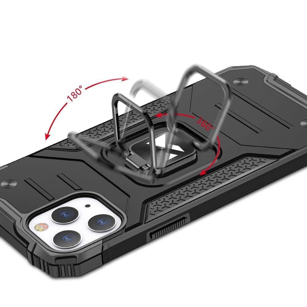 iTok webáruház - Wozinsky Wozinsky Ring Armor tok iPhone 14 Pro Max készülékhez, piros 5 Wozinsky Ring Armor case for iPhone 14 Pro Max armored cover magnetic holder ring red