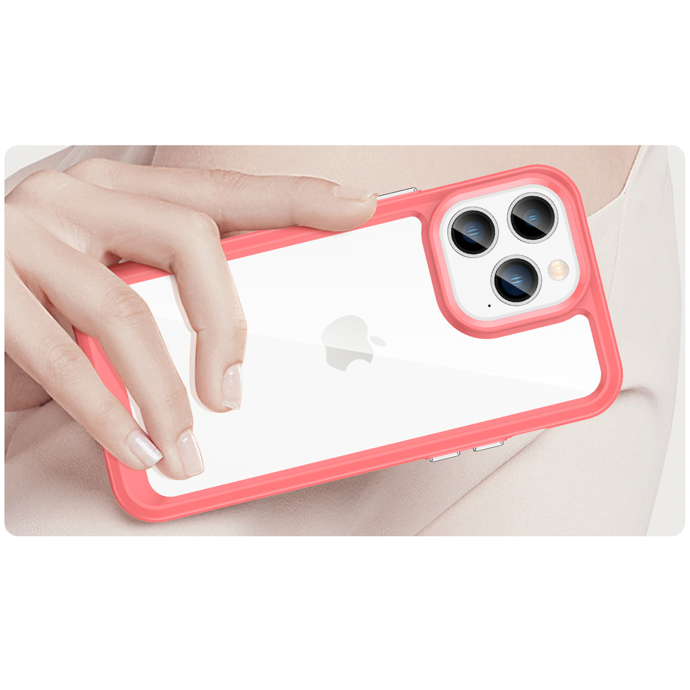 iTok webáruház - Hurtel Outer Space tok iPhone 14 Pro Max készülékhez – piros 4 Outer Space Case iPhone 14 Pro Max hard cover with a gel frame red