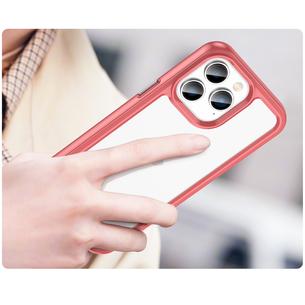 iTok webáruház - Hurtel Outer Space tok iPhone 14 Pro Max készülékhez – piros 5 Outer Space Case iPhone 14 Pro Max hard cover with a gel frame red