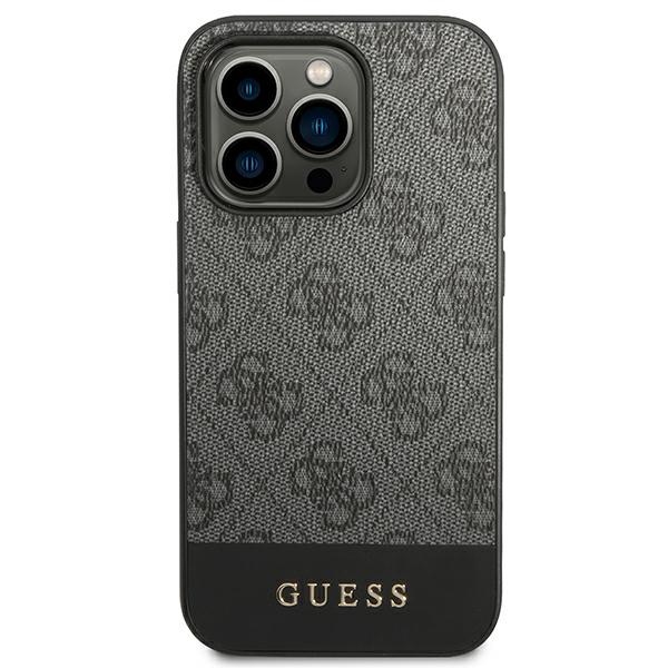 iTok webáruház - Guess Guess GUHCP14XG4GLGR iPhone 14 Pro Max 6,7" kemény tok – 4G Stripe Collection 3 Guess GUHCP14XG4GLGR iPhone 14 Pro Max 6.7" grey/grey hard case 4G Stripe Collection