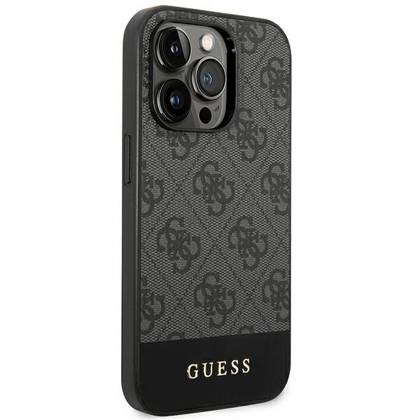 iTok webáruház - Guess Guess GUHCP14XG4GLGR iPhone 14 Pro Max 6,7" kemény tok – 4G Stripe Collection 4 Guess GUHCP14XG4GLGR iPhone 14 Pro Max 6.7" grey/grey hard case 4G Stripe Collection