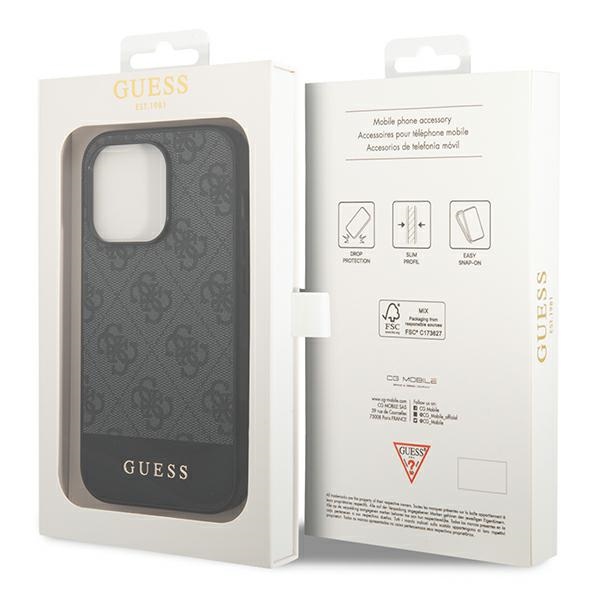 iTok webáruház - Guess Guess GUHCP14XG4GLGR iPhone 14 Pro Max 6,7" kemény tok – 4G Stripe Collection 8 Guess GUHCP14XG4GLGR iPhone 14 Pro Max 6.7" grey/grey hard case 4G Stripe Collection