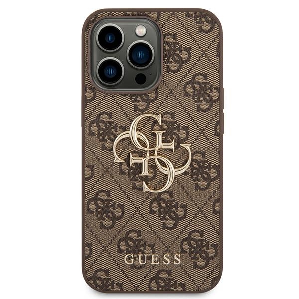 iTok webáruház - Guess Guess GUHCP14X4GMGBR iPhone 14 Pro Max 6,7" barna tok – 4G Big Metal Logo 3 Guess GUHCP14X4GMGBR iPhone 14 Pro Max 6,7" brązowy/brown hardcase 4G Big Metal Logo
