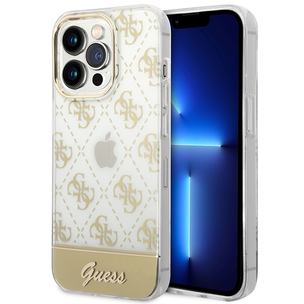 iTok webáruház - Guess Guess GUHCP14XHG4MHG 4G Pattern Script tok iPhone 14 Pro Max készülékhez – arany 1 Guess GUHCP14XHG4MHG iPhone 14 Pro Max 6.7 "gold / gold hardcase 4G Pattern Script