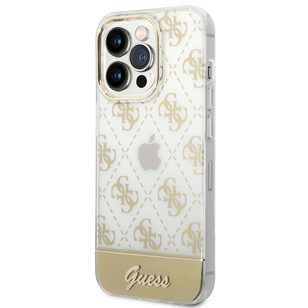 iTok webáruház - Guess Guess GUHCP14XHG4MHG 4G Pattern Script tok iPhone 14 Pro Max készülékhez – arany 2 Guess GUHCP14XHG4MHG iPhone 14 Pro Max 6.7 "gold / gold hardcase 4G Pattern Script