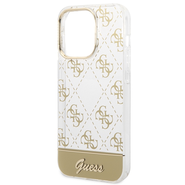 iTok webáruház - Guess Guess GUHCP14XHG4MHG 4G Pattern Script tok iPhone 14 Pro Max készülékhez – arany 6 Guess GUHCP14XHG4MHG iPhone 14 Pro Max 6.7 "gold / gold hardcase 4G Pattern Script