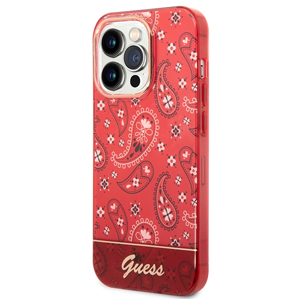 iTok webáruház - Guess Guess GUHCP14XHGBNHR Bandana Paisley kemény tok iPhone 14 Pro Max készülékhez, piros 2 Guess GUHCP14XHGBNHR iPhone 14 Pro Max 6.7" red/red hardcase Bandana Paisley