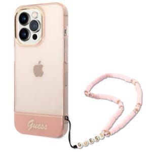 Guess GUHCP14XHGCOHP tok iPhone 14 Pro Max 6,7 hüvelykes készülékhez – Translucent Pearl Strap
