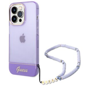 Guess GUHCP14XHGCOHU iPhone 14 Pro Max tok – Translucent Pearl Strap, lila