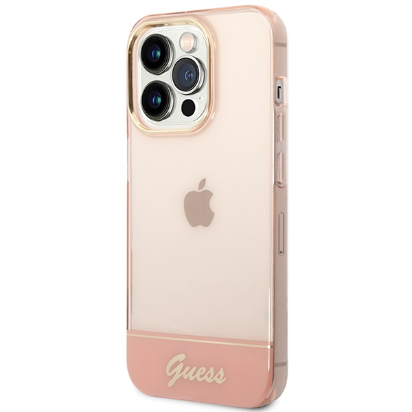 iTok webáruház - Guess Guess Translucent tok iPhone 14 Pro Max 6,7" készülékhez (rózsaszín) 2 Guess Translucent iPhone 14 Pro Max 6.7" Case (rózsaszín)