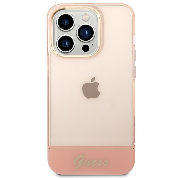 iTok webáruház - Guess Guess Translucent tok iPhone 14 Pro Max 6,7" készülékhez (rózsaszín) 3 Guess Translucent iPhone 14 Pro Max 6.7" Case (rózsaszín)