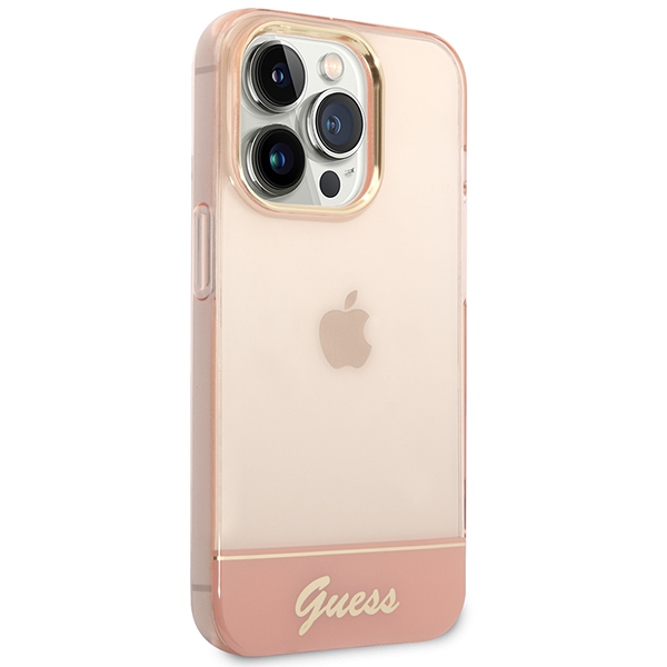iTok webáruház - Guess Guess Translucent tok iPhone 14 Pro Max 6,7" készülékhez (rózsaszín) 4 Guess Translucent iPhone 14 Pro Max 6.7" Case (rózsaszín)