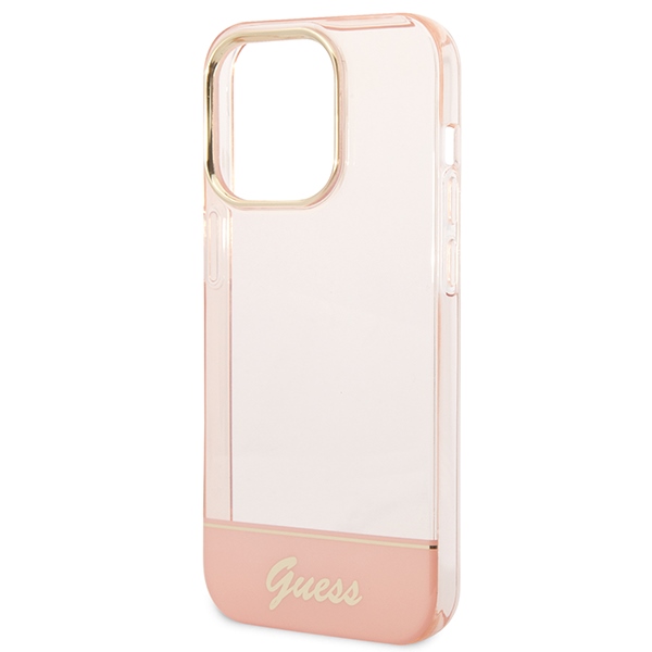 iTok webáruház - Guess Guess Translucent tok iPhone 14 Pro Max 6,7" készülékhez (rózsaszín) 6 Guess Translucent iPhone 14 Pro Max 6.7" Case (rózsaszín)