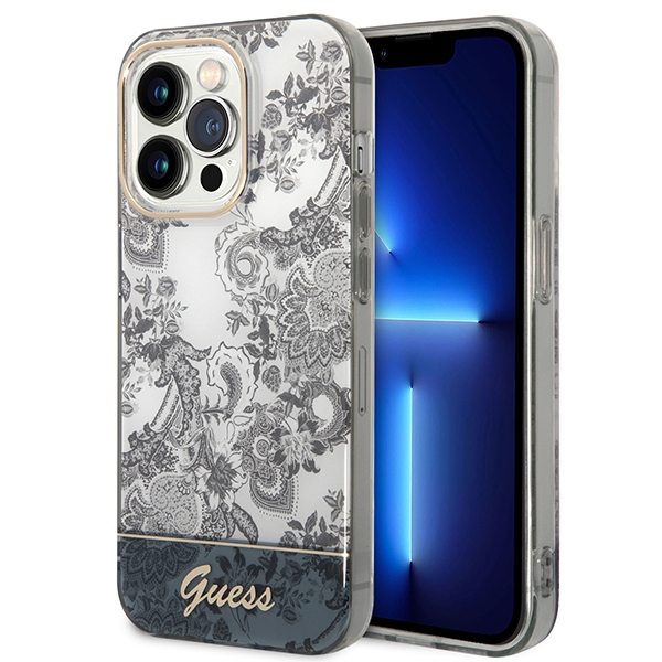 iTok webáruház - Guess Guess GUHCP14XHGPLHG iPhone 14 Pro Max tok – Porcelain Collection, szürke 1 Guess GUHCP14XHGPLHG iPhone 14 Pro Max 6.7 "gray / gray hardcase Porcelain Collection