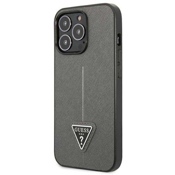 iTok webáruház - Guess Guess GUHCP14XPSATLG SaffianoTriangle Logo kemény tok iPhone 14 Pro Max készülékhez – ezüst 2 Guess GUHCP14XPSATLG iPhone 14 Pro Max 6.7 "silver / silver hardcase SaffianoTriangle Logo