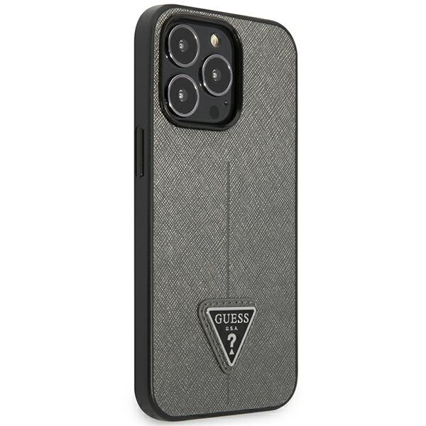 iTok webáruház - Guess Guess GUHCP14XPSATLG SaffianoTriangle Logo kemény tok iPhone 14 Pro Max készülékhez – ezüst 4 Guess GUHCP14XPSATLG iPhone 14 Pro Max 6.7 "silver / silver hardcase SaffianoTriangle Logo