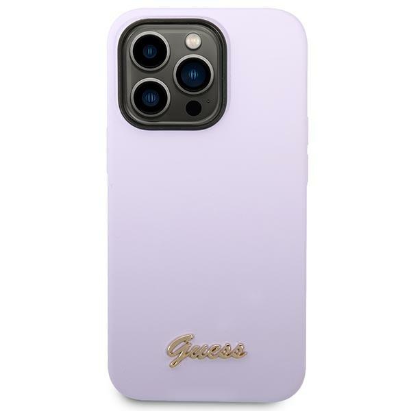 iTok webáruház - Guess Guess GUHCP14XSLSMU szilikon tok iPhone 14 Pro Max készülékhez, lila 3 Guess GUHCP14XSLSMU iPhone 14 Pro Max 6.7" purple/purple hard case Silicone Vintage Gold Logo