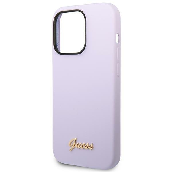 iTok webáruház - Guess Guess GUHCP14XSLSMU szilikon tok iPhone 14 Pro Max készülékhez, lila 6 Guess GUHCP14XSLSMU iPhone 14 Pro Max 6.7" purple/purple hard case Silicone Vintage Gold Logo