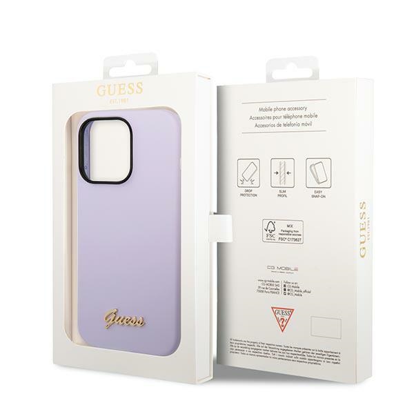 iTok webáruház - Guess Guess GUHCP14XSLSMU szilikon tok iPhone 14 Pro Max készülékhez, lila 8 Guess GUHCP14XSLSMU iPhone 14 Pro Max 6.7" purple/purple hard case Silicone Vintage Gold Logo